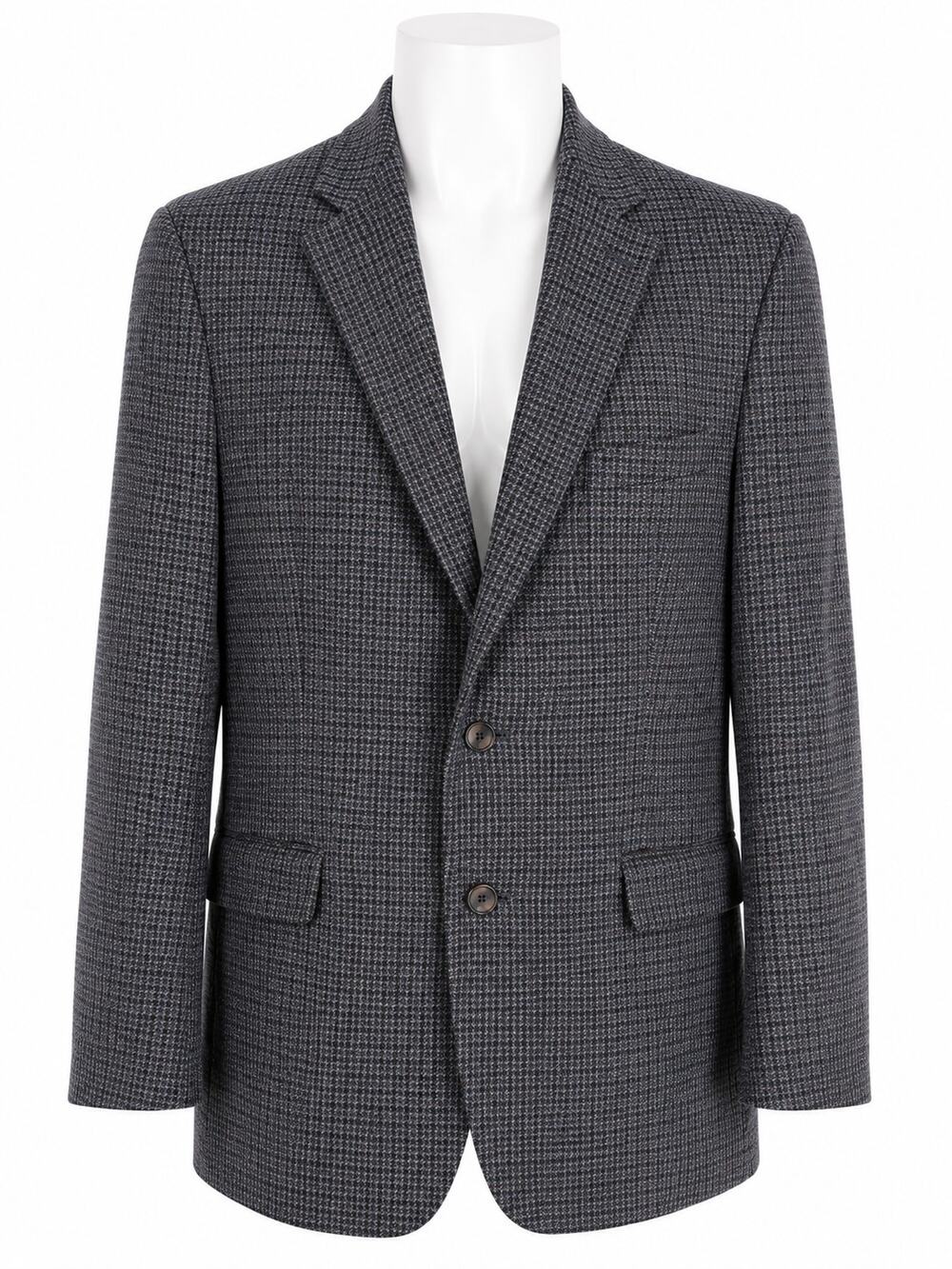 Lauren Ralph Lauren Wool Blend Houndstooth Plaid Sport Coat Blazer Mens Est 44R